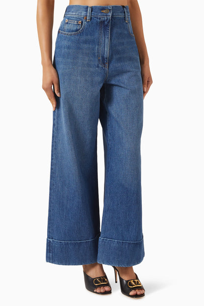 Women’s Classic Blue High-Waist Denim Jeans