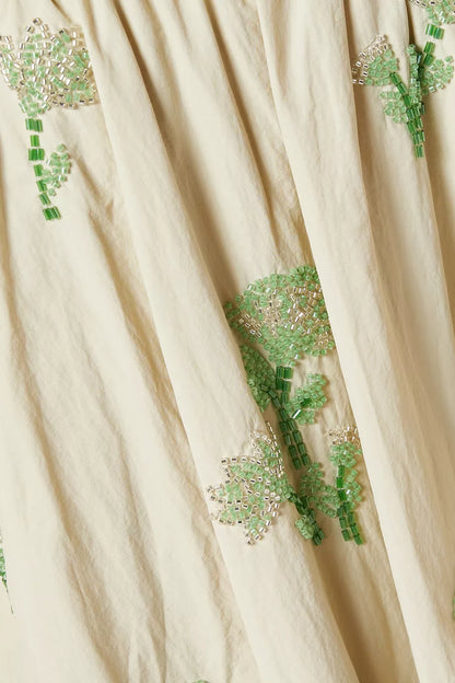 WHITE AND GREEN SHIRT & MIDI SET