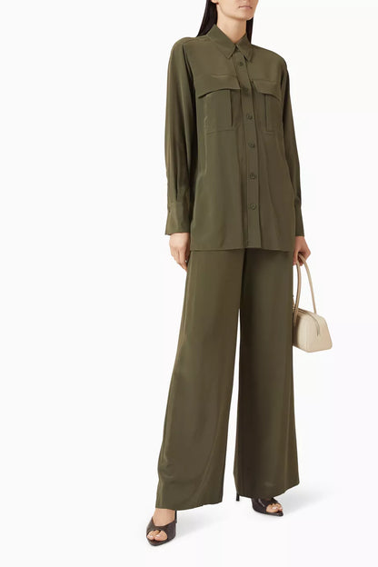 WOMEN'S OLIVE GREEN COORDSET