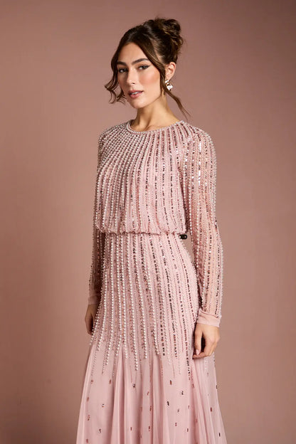 Elegant Pink Embellished Gown