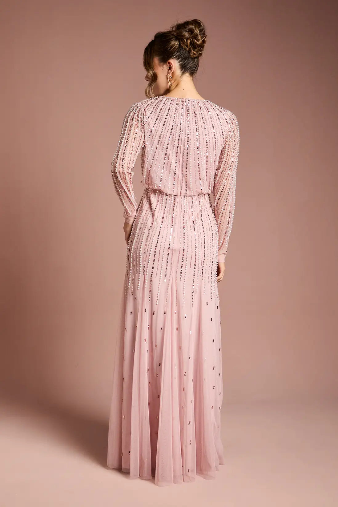 Elegant Pink Embellished Gown
