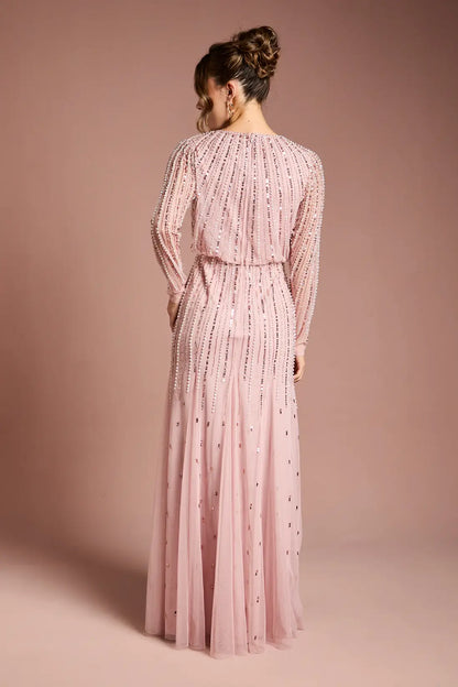 Elegant Pink Embellished Gown