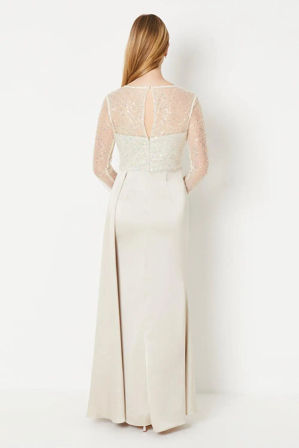 White Sequin Evening Gown